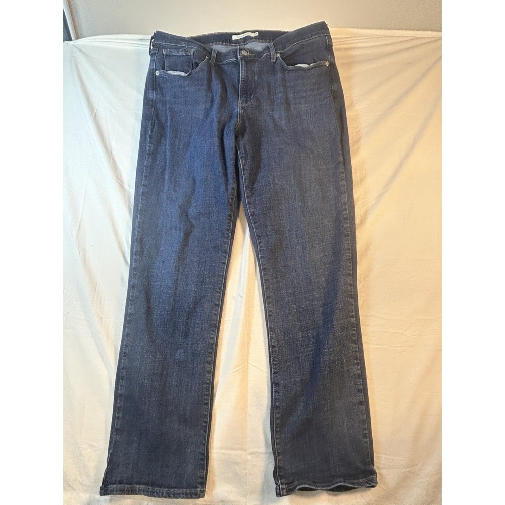Levi's Straight Leg Jeans Women 14 Blue Excellent Mid Rise Denim
